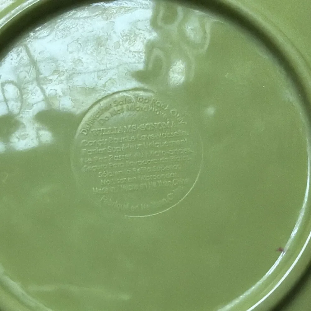 Set Of 4 Williams Sonoma 8” Green Crackle Rustic Melamine Bowls